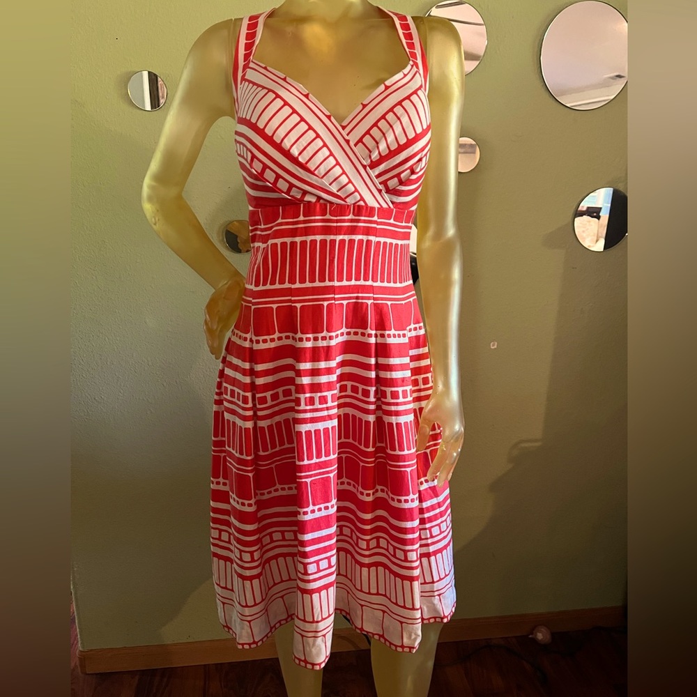 Women’s Mod Retro style princess cut, pleated summer dress, size 14